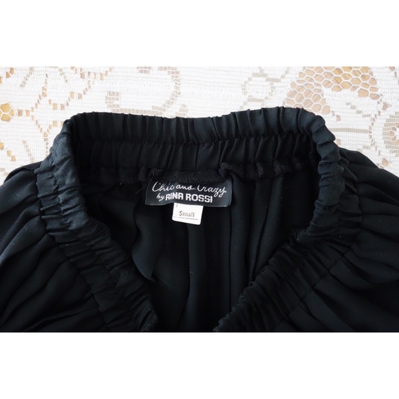 Vintage 90s Black Pleated Plisse Culottes sz S - Picture 3 of 3